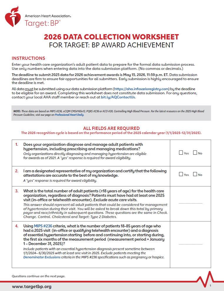 Data Collection Worksheet