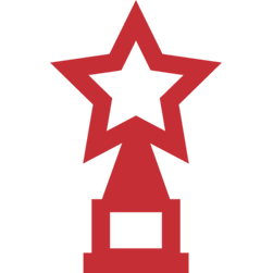 Icon graphic of a trophy with a star on top